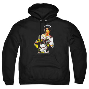 AN OFFCIALLY LICENSED BRUCE LEE BODY OF ACTION ADULT UNISEX PULLOVER HOODIE BLACK
