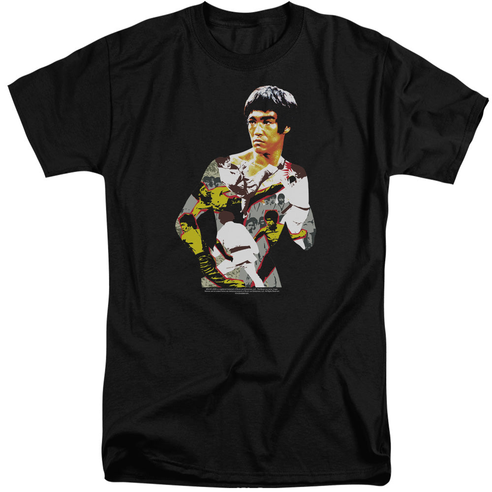 AN OFFCIALLY LICENSED BRUCE LEE BODY OF ACTION MEN'S TALL FIT T-SHIRT BLACK