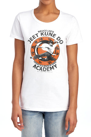 AN OFFCIALLY LICENSED BRUCE LEE JEET KUNE WOMEN'S REGULAR FIT T-SHIRT WHITE