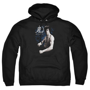 AN OFFCIALLY LICENSED BRUCE LEE DRAGON STANCE ADULT UNISEX PULLOVER HOODIE BLACK