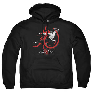 AN OFFCIALLY LICENSED BRUCE LEE HIGH FLYING ADULT UNISEX PULLOVER HOODIE BLACK