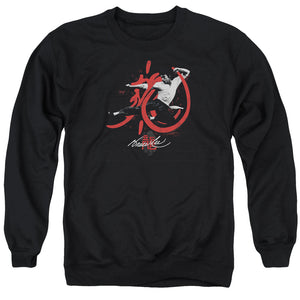 AN OFFCIALLY LICENSED BRUCE LEE HIGH FLYING ADULT UNISEX CREWNECK SWEATSHIRT BLACK