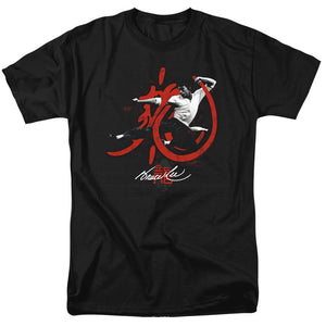 AN OFFCIALLY LICENSED BRUCE LEE HIGH FLYING MEN'S REGULAR FIT T-SHIRT BLACK