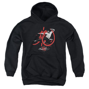 AN OFFCIALLY LICENSED BRUCE LEE HIGH FLYING YOUTH HOODIE BLACK