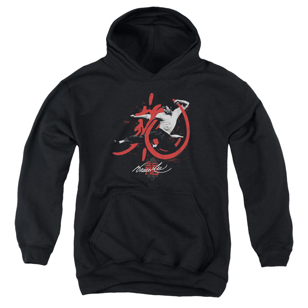 AN OFFCIALLY LICENSED BRUCE LEE HIGH FLYING YOUTH HOODIE BLACK