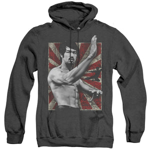 AN OFFCIALLY LICENSED BRUCE LEE CONCENTRATE ADULT UNISEX HEATHER PULLOVER HOODIE BLACK