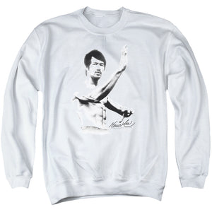 AN OFFCIALLY LICENSED BRUCE LEE SERENITY ADULT UNISEX CREWNECK SWEATSHIRT WHITE