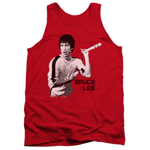 AN OFFCIALLY LICENSED BRUCE LEE NUNCHUCKS ADULT UNISEX TANK TOP RED