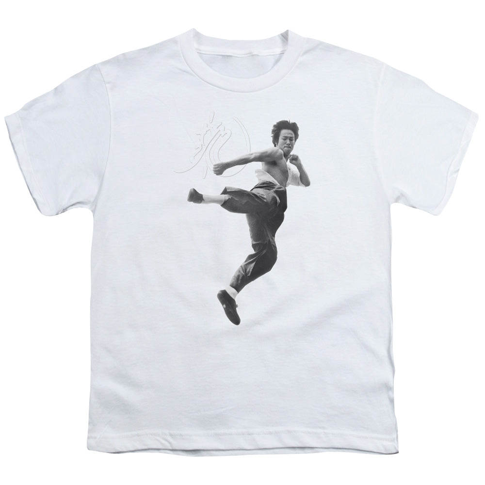 Bruce Lee Flying Kick Licensed Kid's T-Shirt (Ages 4-7) XS-XL