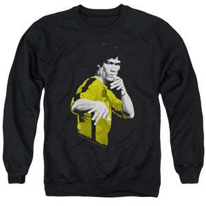 AN OFFCIALLY LICENSED BRUCE LEE SUIT OF DEATH ADULT UNISEX CREWNECK SWEATSHIRT BLACK