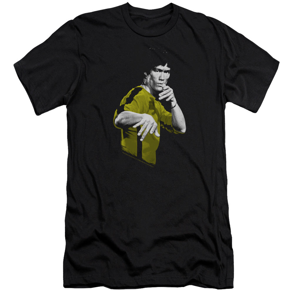 AN OFFCIALLY LICENSED BRUCE LEE SUIT OF DEATH MEN'S PREMIUM SLIM FIT T-SHIRT BLACK