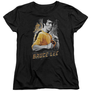 AN OFFCIALLY LICENSED BRUCE LEE YELLOW DRAGON WOMEN'S REGULAR FIT T-SHIRT BLACK
