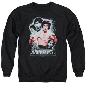 AN OFFCIALLY LICENSED BRUCE LEE INNER FURY ADULT UNISEX CREWNECK SWEATSHIRT BLACK