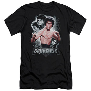 AN OFFCIALLY LICENSED BRUCE LEE INNER FURY MEN'S PREMIUM SLIM FIT T-SHIRT BLACK