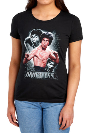 AN OFFCIALLY LICENSED BRUCE LEE INNER FURY WOMEN'S REGULAR FIT T-SHIRT BLACK