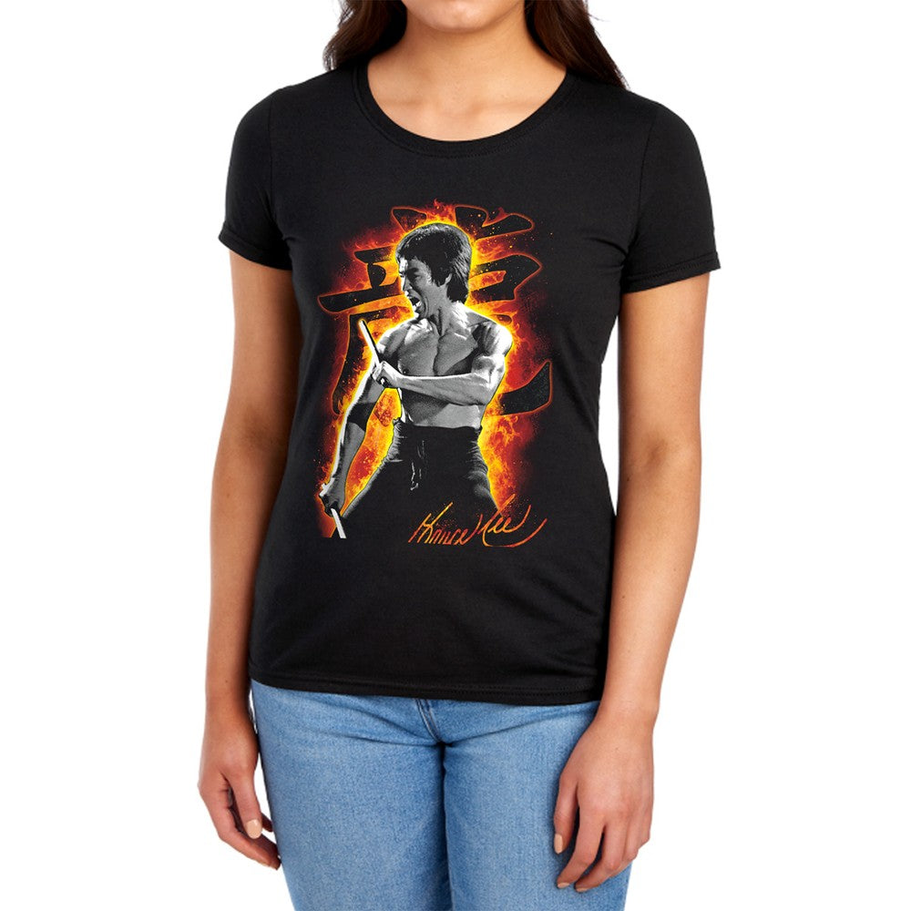 Bruce Lee Dragon Fire Licensed Women's T-Shirt Regular Fit SM-2X
