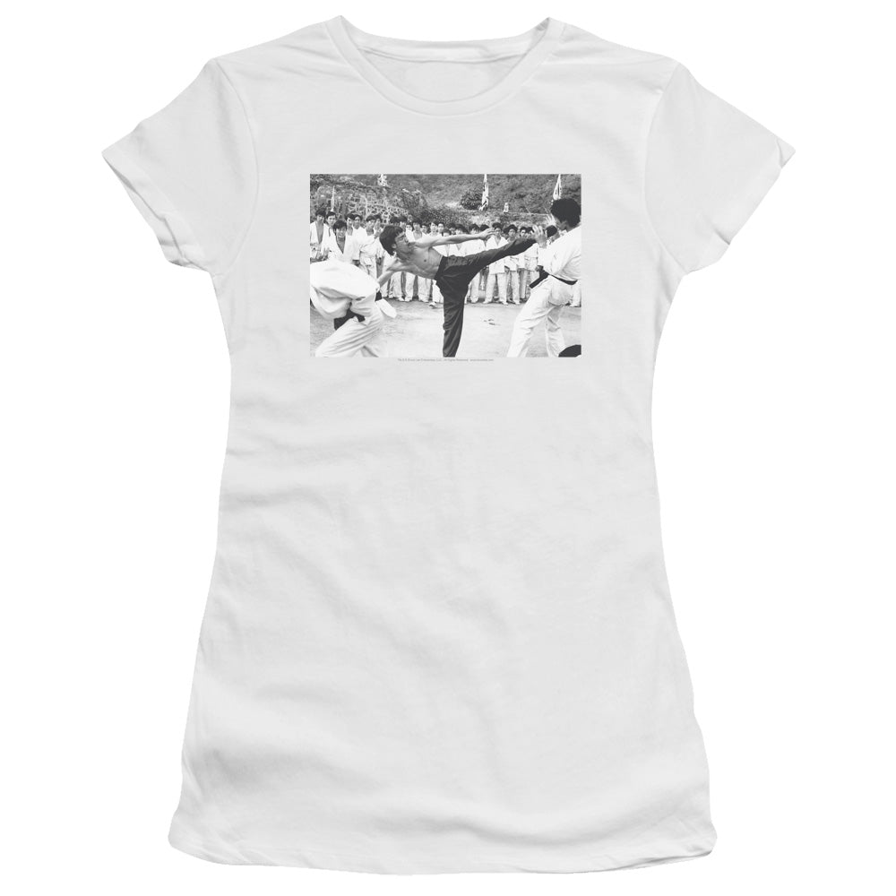 Bruce Lee Kick To The Head Licensed Women's T-Shirt Juniors LG-2X