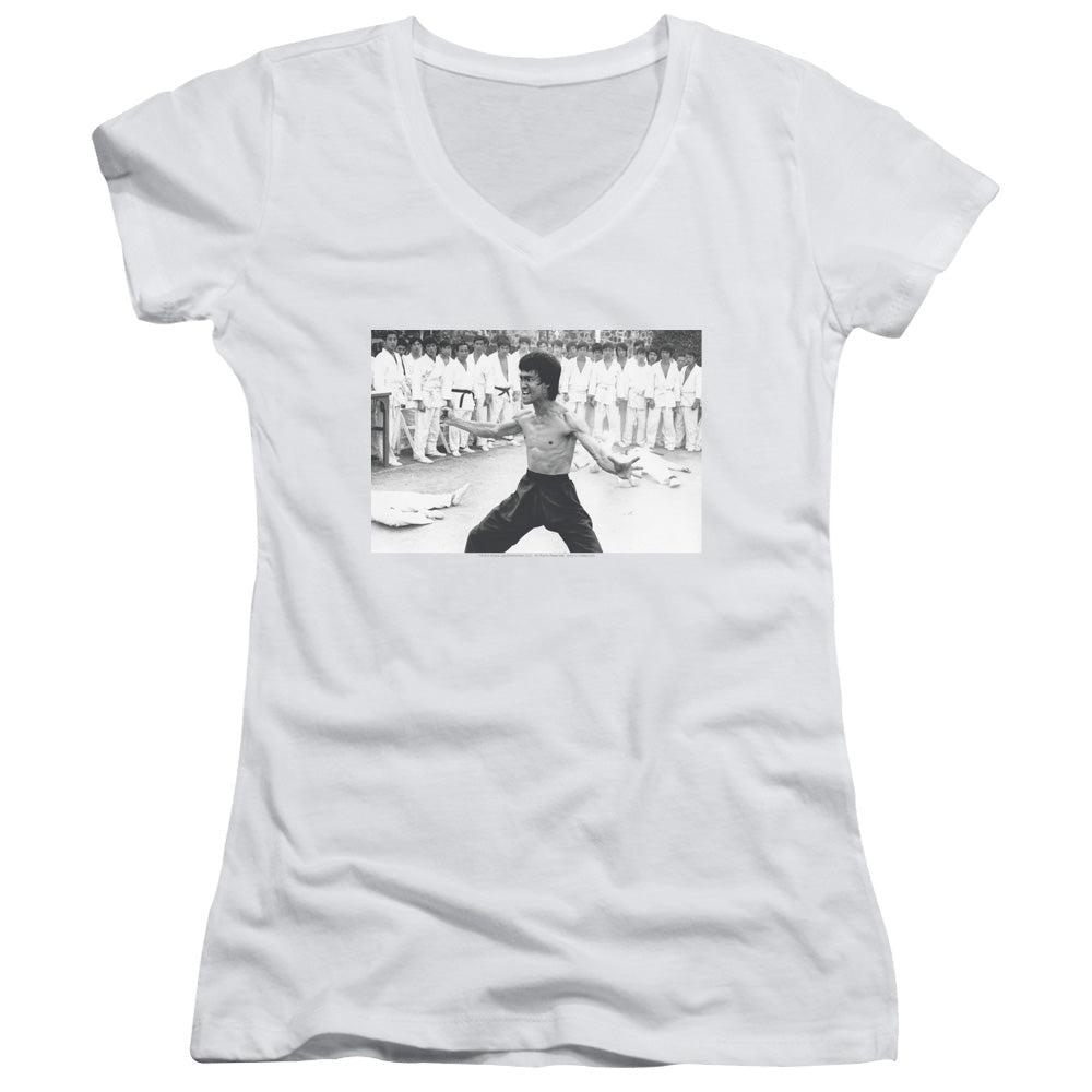 Bruce Lee Triumphant Licensed Women's T-Shirt Juniors V-Neck SM