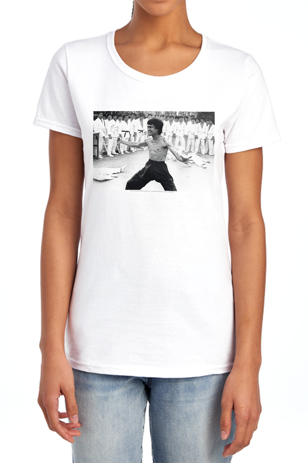 AN OFFCIALLY LICENSED BRUCE LEE TRIUMPHANT WOMEN'S REGULAR FIT T-SHIRT WHITE