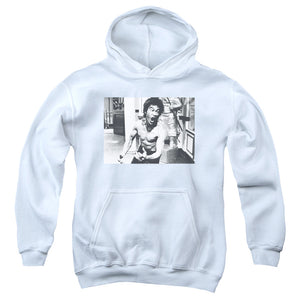 AN OFFCIALLY LICENSED BRUCE LEE FULL OF FURY YOUTH HOODIE WHITE
