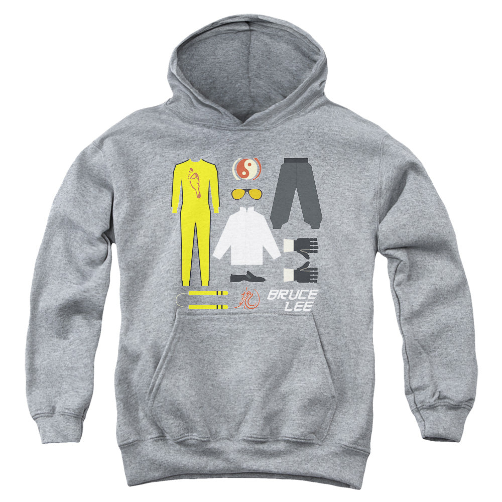 AN OFFCIALLY LICENSED BRUCE LEE LEE GIFT SET YOUTH HOODIE ATHLETIC HEATHER