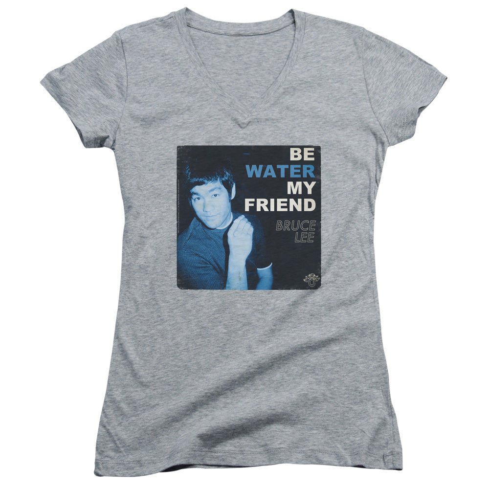 Bruce Lee Water Licensed Women's T-Shirt Juniors V-Neck 2X