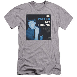 AN OFFCIALLY LICENSED BRUCE LEE WATER MEN'S PREMIUM SLIM FIT T-SHIRT ATHLETIC HEATHER