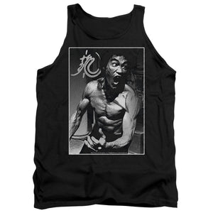 AN OFFCIALLY LICENSED BRUCE LEE FOCUSED RAGE ADULT UNISEX TANK TOP BLACK