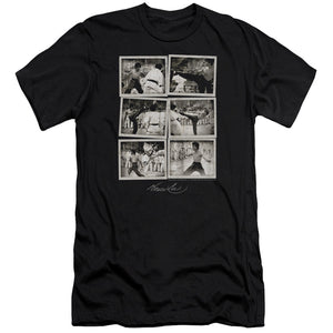 AN OFFCIALLY LICENSED BRUCE LEE SNAP SHOTS MEN'S PREMIUM SLIM FIT T-SHIRT BLACK