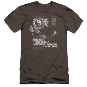 AN OFFCIALLY LICENSED BRUCE LEE NO WAY AS A WAY MEN'S PREMIUM SLIM FIT T-SHIRT CHARCOAL