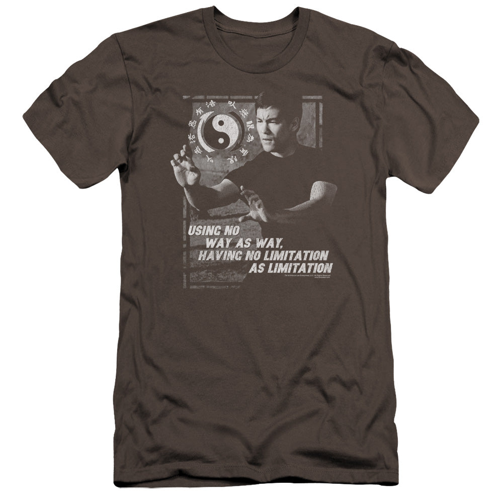 AN OFFCIALLY LICENSED BRUCE LEE NO WAY AS A WAY MEN'S PREMIUM SLIM FIT T-SHIRT CHARCOAL