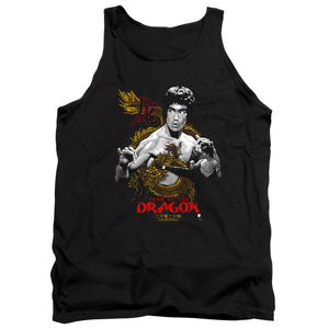 AN OFFCIALLY LICENSED BRUCE LEE GOLDEN YEAR OF THE DRAGON ADULT UNISEX TANK TOP BLACK