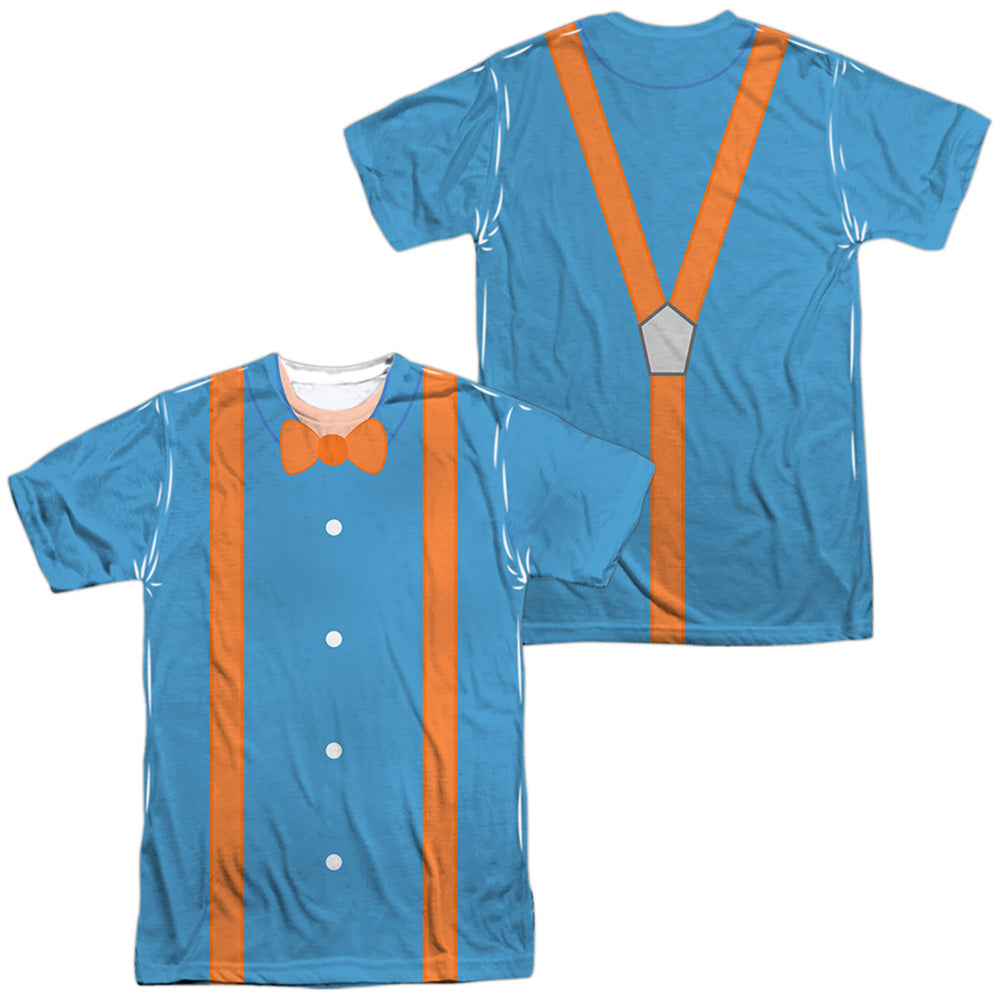 AN OFFCIALLY LICENSED BLIPPI UNIFORM MEN'S ALL-OVER PRINT POLY T-SHIRT WHITE