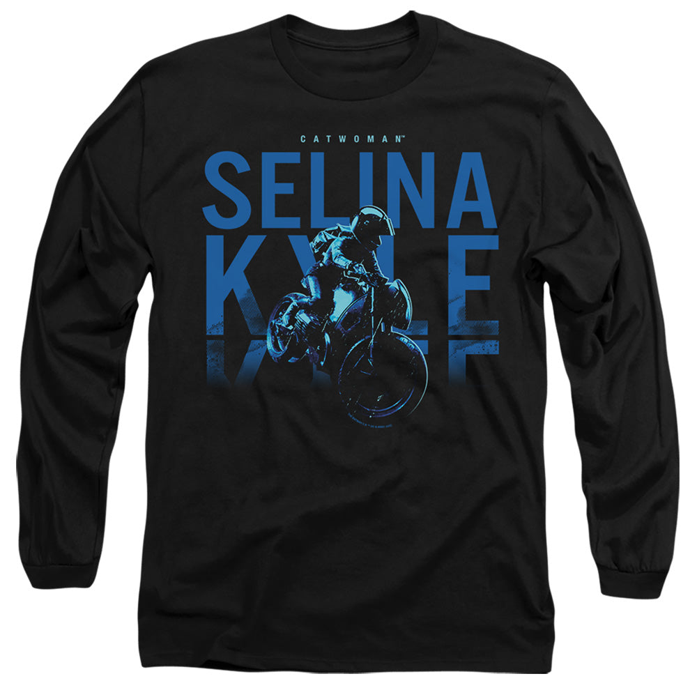 The Batman Selina Kyle Motorcycle Licensed Adult Unisex Long Sleeve T-Shirt