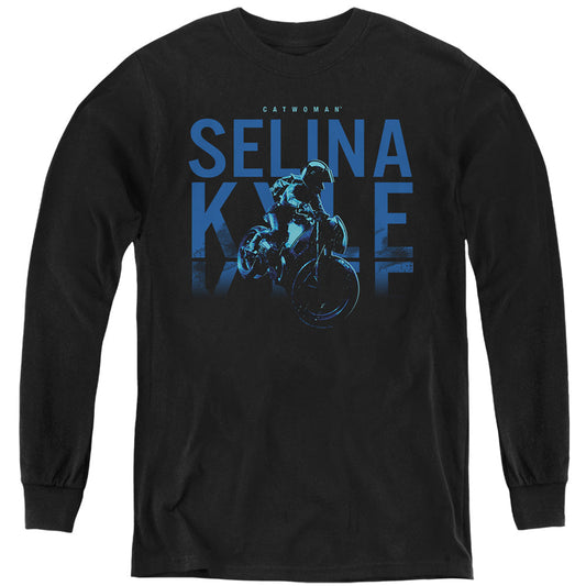 The Batman Selina Kyle Motorcycle Licensed Youth Long Sleeve T-Shirt (Ages 8-12)