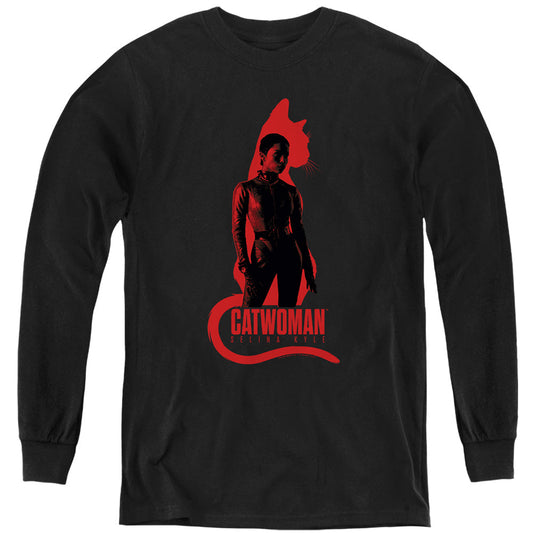 The Batman Selina Kyle Cat Silhouette Licensed Youth Long Sleeve T-Shirt (Age...