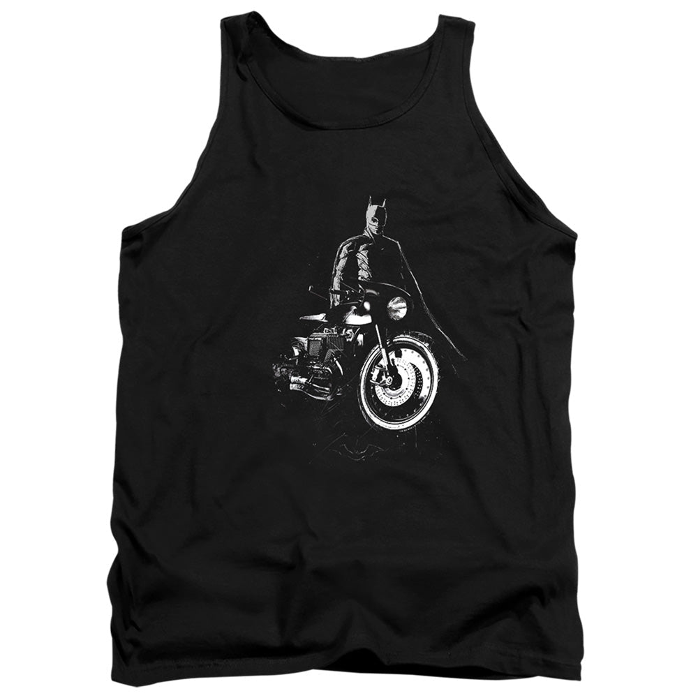 The Batman And His Motorcycle Licensed Adult Unisex Tank Top SM-2X
