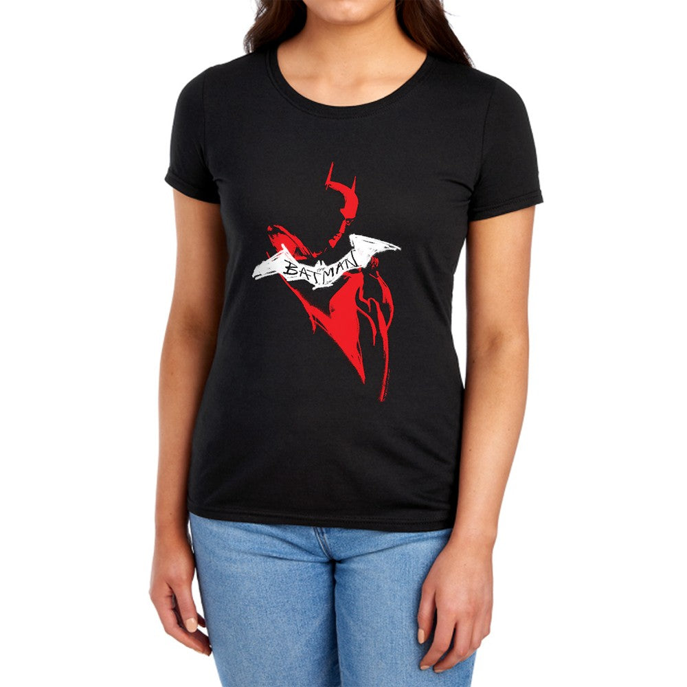 The Batman Hand Drawn Silhouette Licensed Women's T-Shirt Regular Fit SM-2X