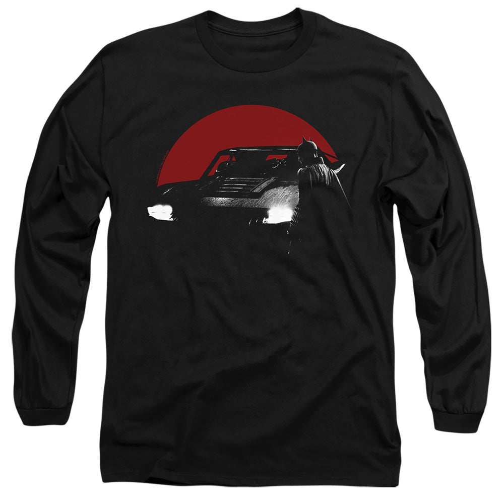 The Batman Red Moon And Batmobile Licensed Adult Unisex Long Sleeve T-Shirt