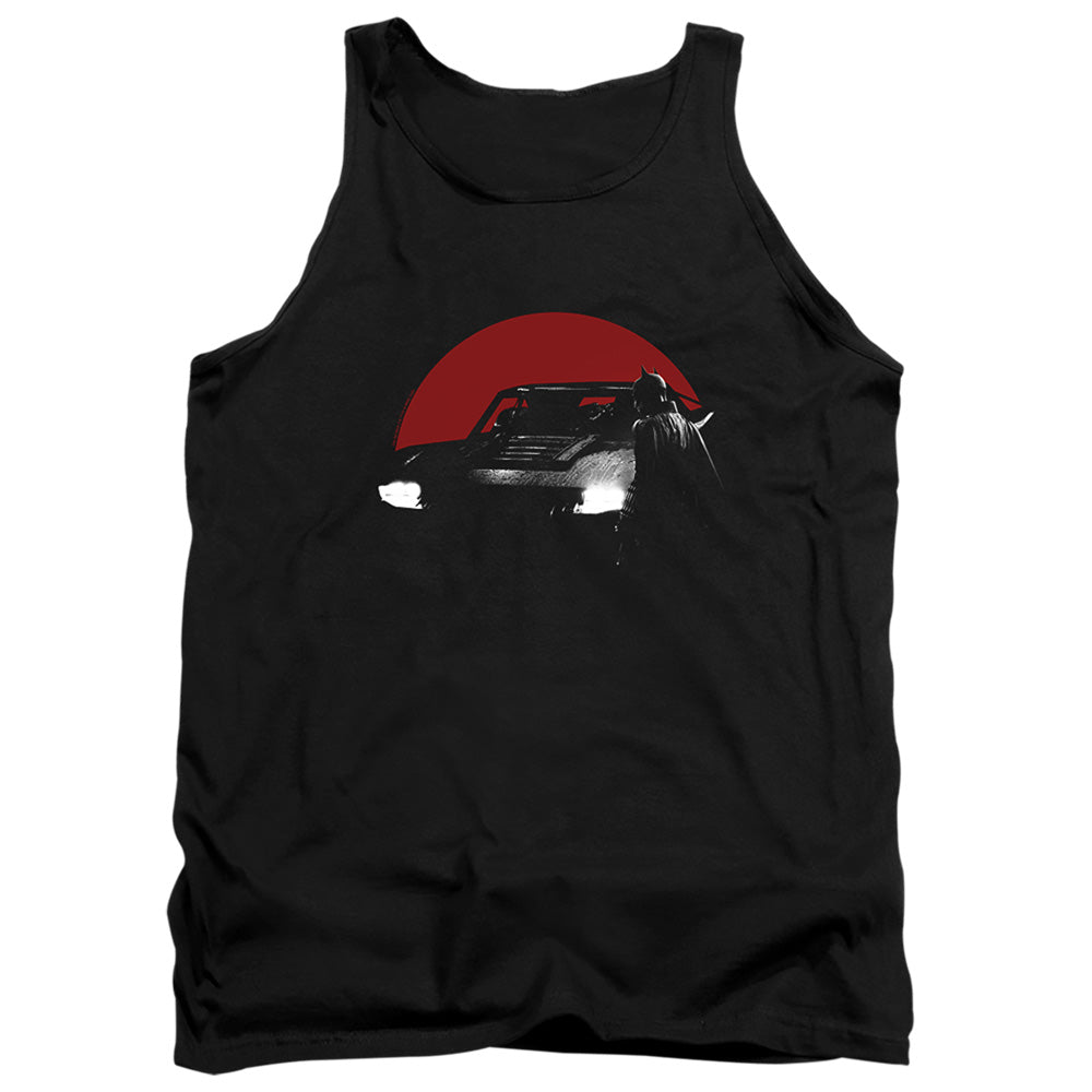The Batman Red Moon And Batmobile Licensed Adult Unisex Tank Top SM-2X