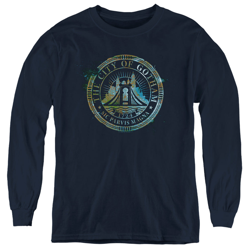 The Batman City Of Gotham Licensed Youth Long Sleeve T-Shirt (Ages 8-12) SM-XL
