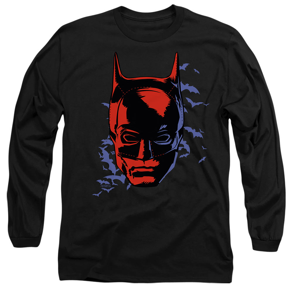 The Batman Shadowed Headshot Licensed Adult Unisex Long Sleeve T-Shirt SM-3X