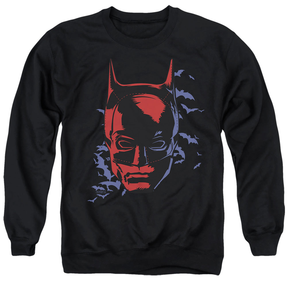 The Batman Shadowed Headshot Licensed Adult Unisex Crewneck Sweatshirt SM-3X
