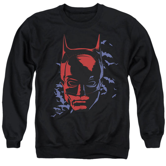 The Batman Shadowed Headshot Licensed Adult Unisex Crewneck Sweatshirt SM-3X