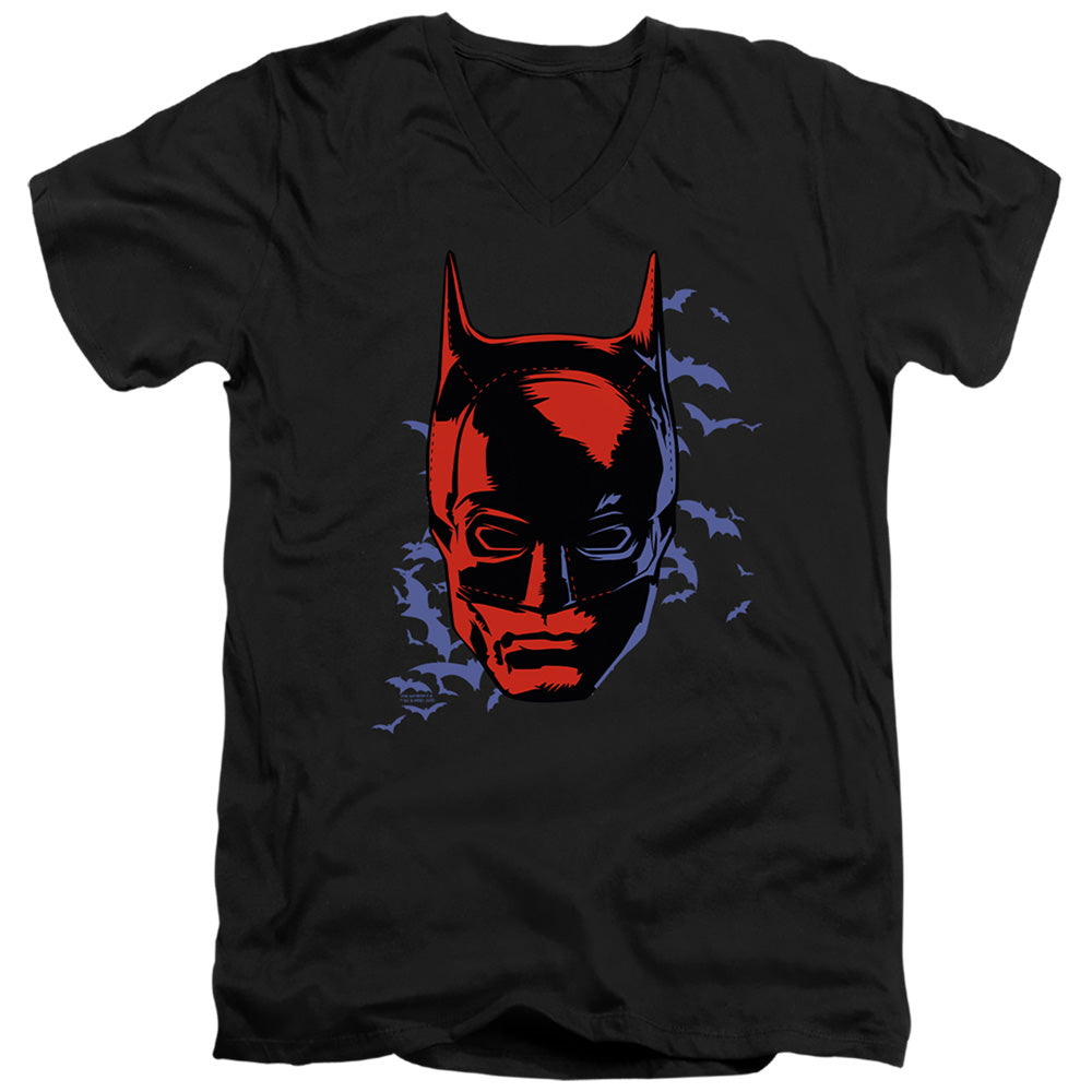 The Batman Shadowed Headshot Licensed Adult Unisex T-Shirt V-Neck Tee SM-2X