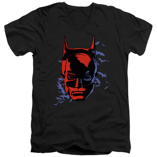 The Batman Shadowed Headshot Licensed Adult Unisex T-Shirt V-Neck Tee SM-2X