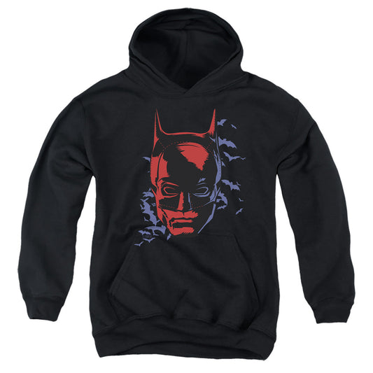 The Batman Shadowed Headshot Licensed Youth Hoodie (Ages 8-12) SM-XL