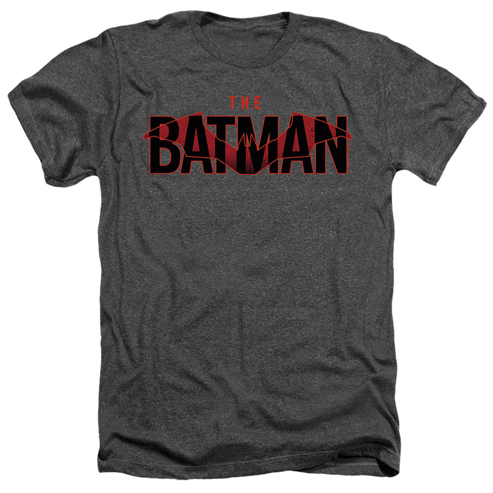The Batman Logo With Red Bat Licensed Adult Unisex T-Shirt Heather Tee SM-3X