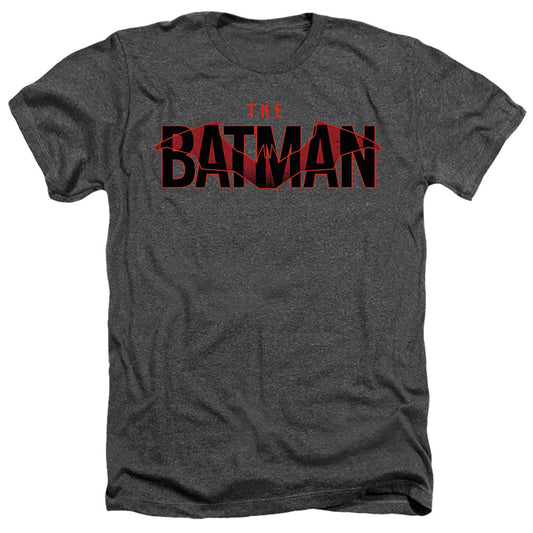 The Batman Logo With Red Bat Licensed Adult Unisex T-Shirt Heather Tee SM-3X