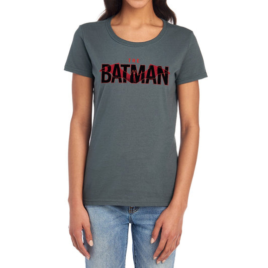 The Batman Logo With Red Bat Licensed Women's T-Shirt Regular Fit SM-2X